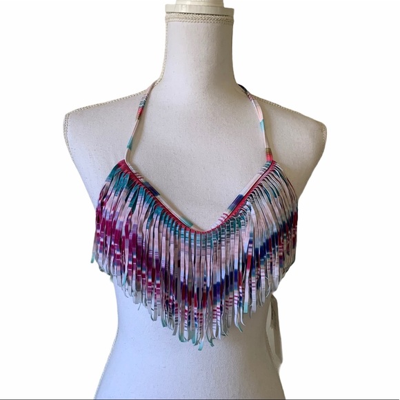 L*Space Audrey Fringe Bikini Top Size XS - Picture 3 of 14